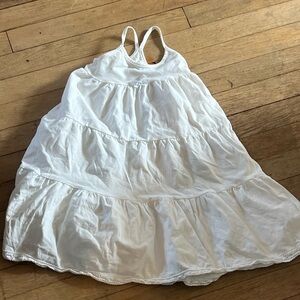 SO Elegant White Dress Girls White Sleeveless Dress Sz 4 with a bow